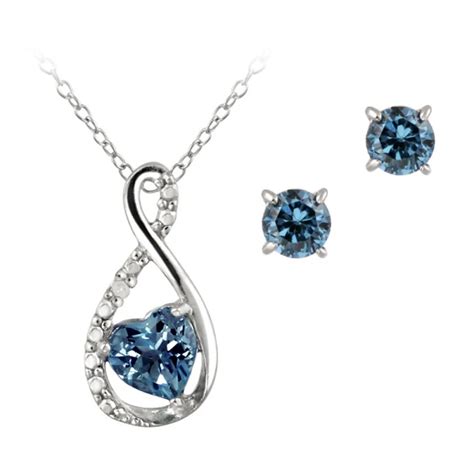 Dropship Sterling Silver London Blue Topaz Diamond Accent Infinity