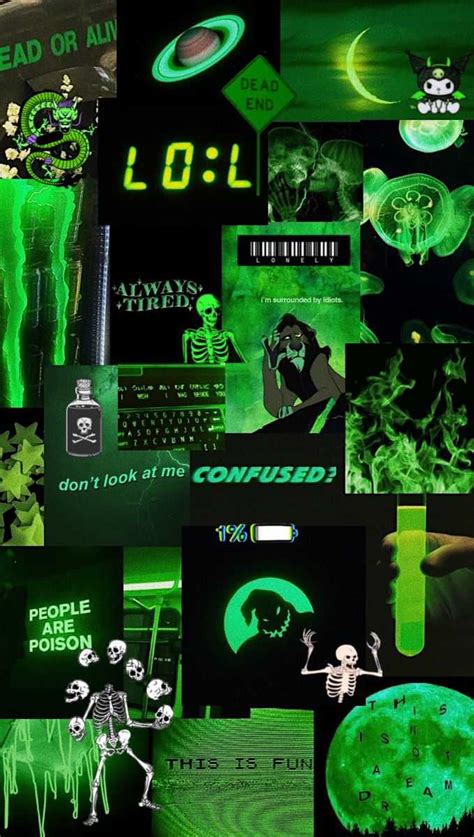 Neon Green Collage Wallpapers Wallpaper Cave