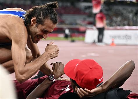 Lo Scambio Mai Visto Sul Podio Delle Olimpiadi Tamberi E Barshim Si