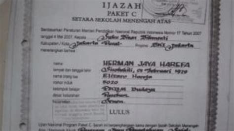 0815 4881 1702 Apakah Ijazah Kejar Paket C Terdaftar Di Dinas