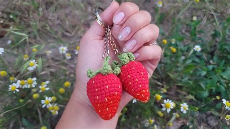 Crochet Strawberry Keychain Pattern For Fruit Lovers The Amigurumi