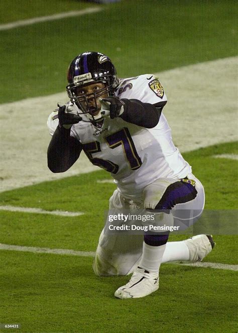 Linebacker O.J. Brigance of the Baltimore Ravens celebrates after a ...