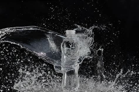 Fresh Water Splashing Out Of Bottle Stock Image Image Of Detail