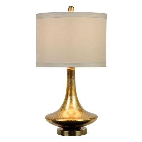 Mid Century Gold Glass Table Lamp Lamp Hammered Lamp Table Lamp