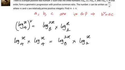 Aime Logarithms Geometric Progression Youtube