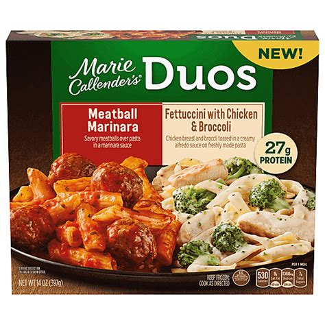 Marie Callender S Meatball Marinara Fettuccini With Chicken Broccoli