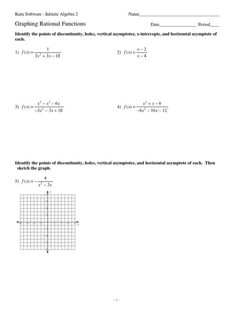 Graphing Rational Functions Pdf Asymptote Combinatorics