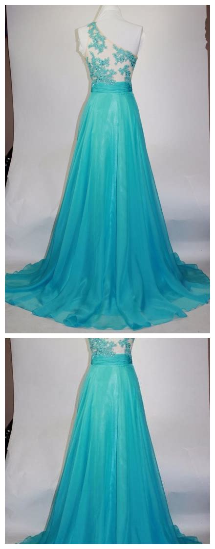 Sexy Prom Dress One Shoulder Prom Dress Chiffon Beaded Prom Gown