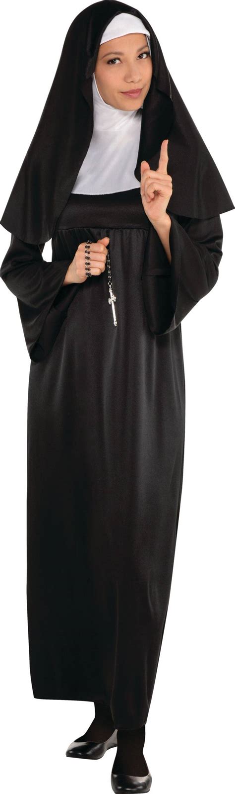 Adult Holy Sister Nun Black Robe With Veil Halloween Costume More