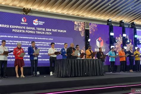 Parpol Teken Deklarasi Kampanye Bacakan Empat Komitmen