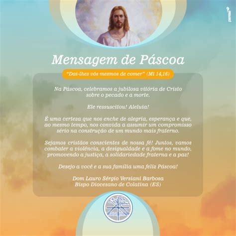 MENSAGEM DE PÁSCOA DO NOSSO BISPO DIOCESANO Diocese De Colatina