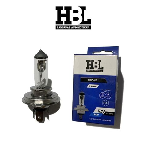 Lâmpada H4 12V Pampa 1992 Farol Alto e Baixo Original HBL em Promoção