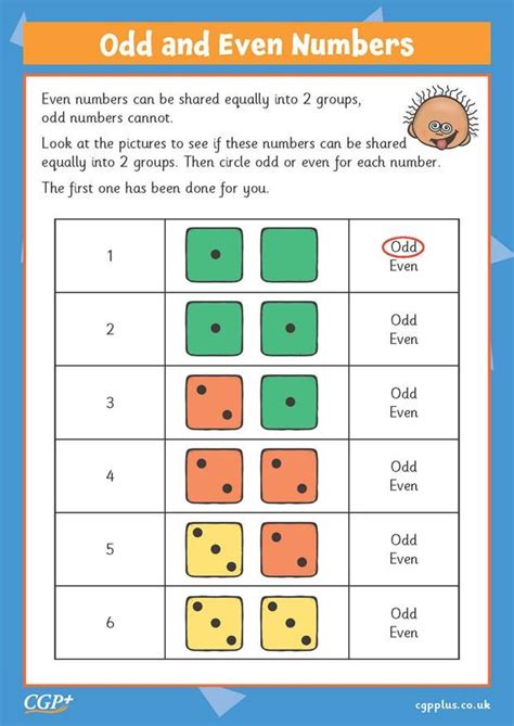 Recognising Odd And Even Numbers To 10 Foundation Reception Cgp Plus