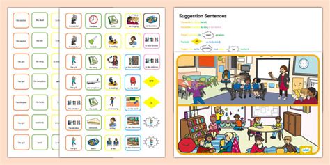 Colourful Semantics School Picture Scene Teacher Made