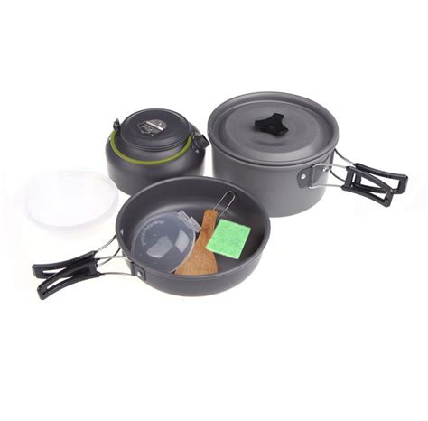 Aluminum Oxide Outdoor Camping Pot Set Hiking Backpacking Cookout