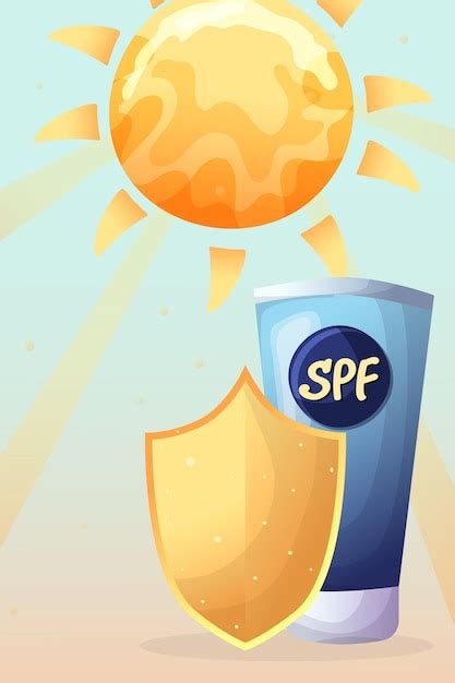 Premium Vector Vector Illustration Of Spf Cream Sun Protection