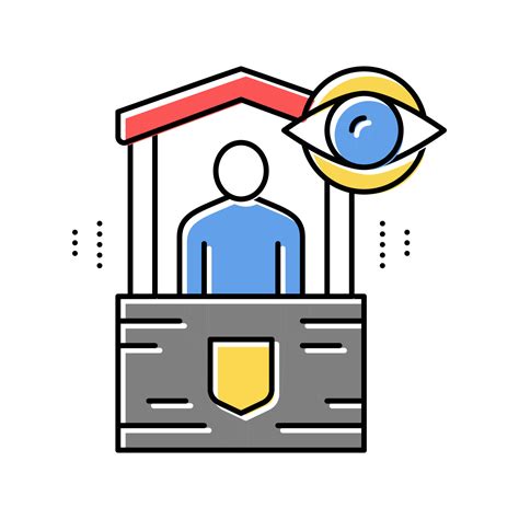 Security Post Color Icon Vector Isolated Illustration Vector