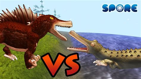 Spinosaurus Vs Sarcosuchus Dino Face Off S2E2 SPORE YouTube