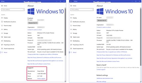 Customize OEM Support Information In Windows 10 Tutorials