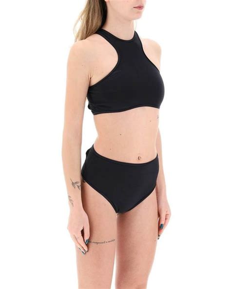 The Attico Bikini Set With Mesh Inserts In Black Lyst