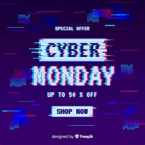 Glitch Cyber Monday Con Oferta Especial Vector Gratis