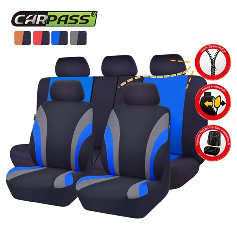 Car pass Car Seat Covers Mesh Fabric Full Seats Luxury Auto Covers ...