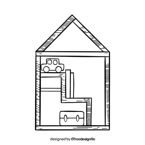 Free house design drawing black and white clipart free download