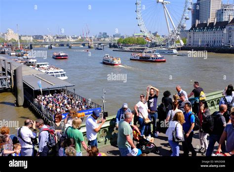 The London Eye And River Cruises Stock Photo Alamy