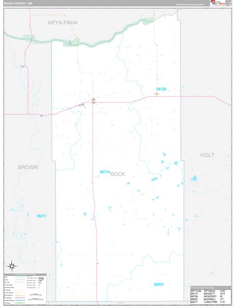 Rock County Ne Wall Map Premium Style By Marketmaps Mapsales