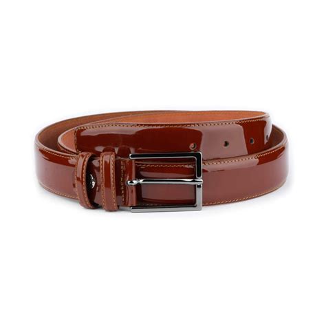 Buy Cognac Patent Leather Belt