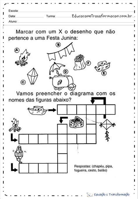 Atividades Festa Junina SÓ Escola