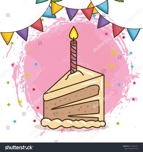 Happy Birthday Card Sweet Cake Stock Vector Royalty Free 1072833161