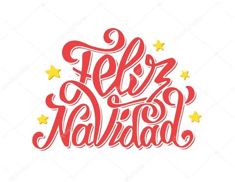 Feliz Navidad Lettering Merry Christmas Greetings Stock Vector Image