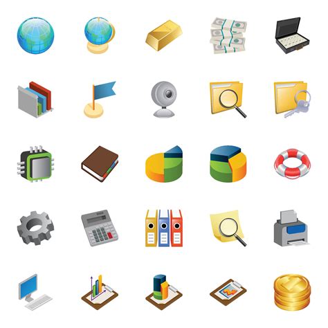 Isometric D Icons For Business Vector Art At Vecteezy