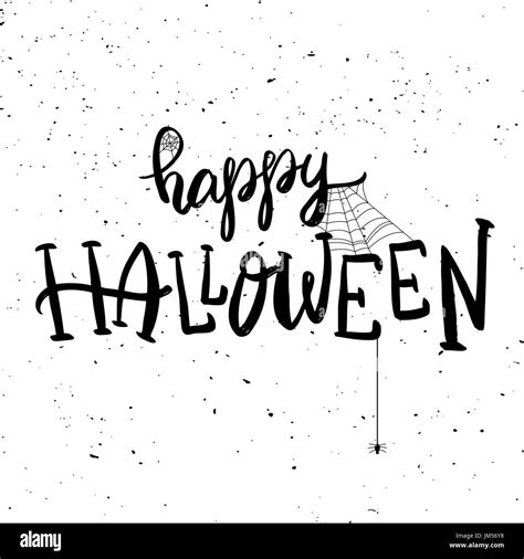 Happy Halloween Hand Drawn Lettering Phrase Halloween Theme Vector