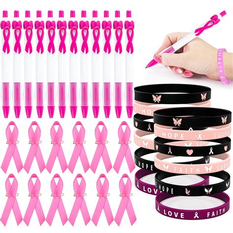 108 Pcs Breast Cancer Awareness Accessories 36 Pcs Breast Cancer