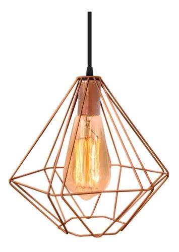 Lustre Pendente Aramado Diamante Grande Cobre Elegante Parcelamento