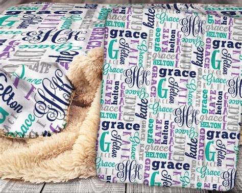 Personalized Name Blanket Sherpa Throw Blanket Name Etsy