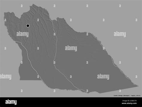 Shape Of Cuando Cubango Province Of Angola With Its Capital Isolated