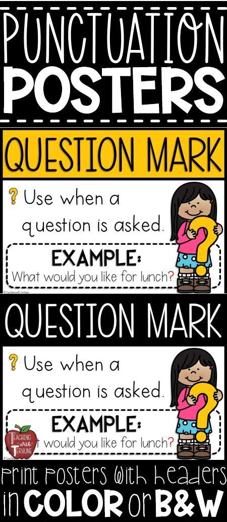 Punctuation Full Page Posters Classroom Punctuation Mark Poster Set