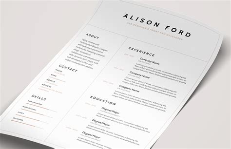 37 Free Elegant Resume Template Microsoft Word Desain Cvmu