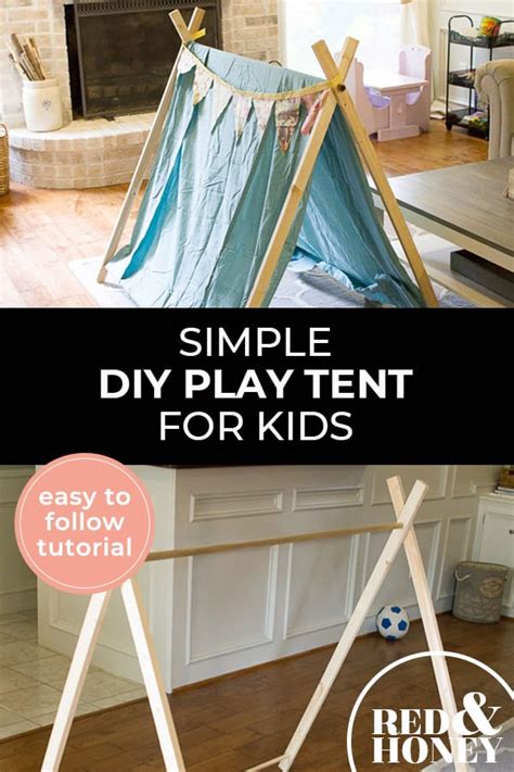 Simple DIY Play Tent for Kids - Red and Honey