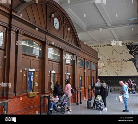 Manchester Victoria railway station interior showing original ticket ...