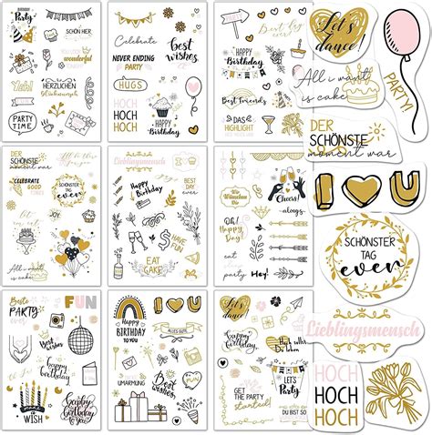 Biroyal Birthday Sticker Set | Stickers for Scrapbook, Guestbook ...