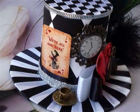 Mad Hatter Hat Headband Mini Top Hat Alice In Wonderland Etsy