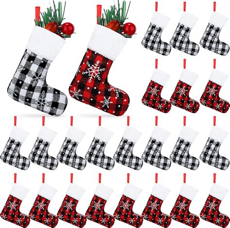 Amazon Laumoi Pcs Mini Christmas Stockings Bulk Inch Buffalo