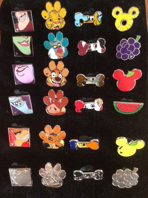 Disney Disney Trading Pins 4 Complete Sets Hidden Mickey 2017 Paws Bones Fruit Please Retw