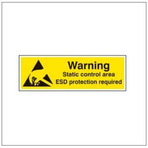 Standard Rigid Adhesive Sign Esd Protection Required Signs