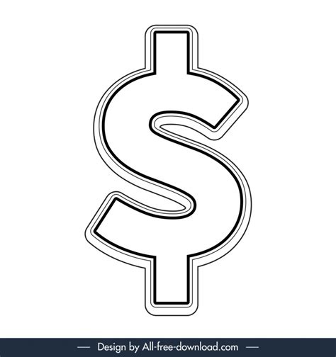 Dollar Signs Clip Art Black And White