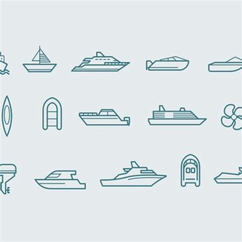 Ship And Boat Icons Set Masterbundles